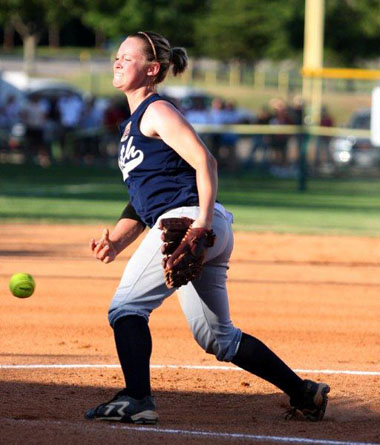 Sparkman's Tori Edwards, the North's game 1 starter, combined with two teammates for a two-hit shutout in the 2010 All-Star Week competition. (KDPSportsPhoto)